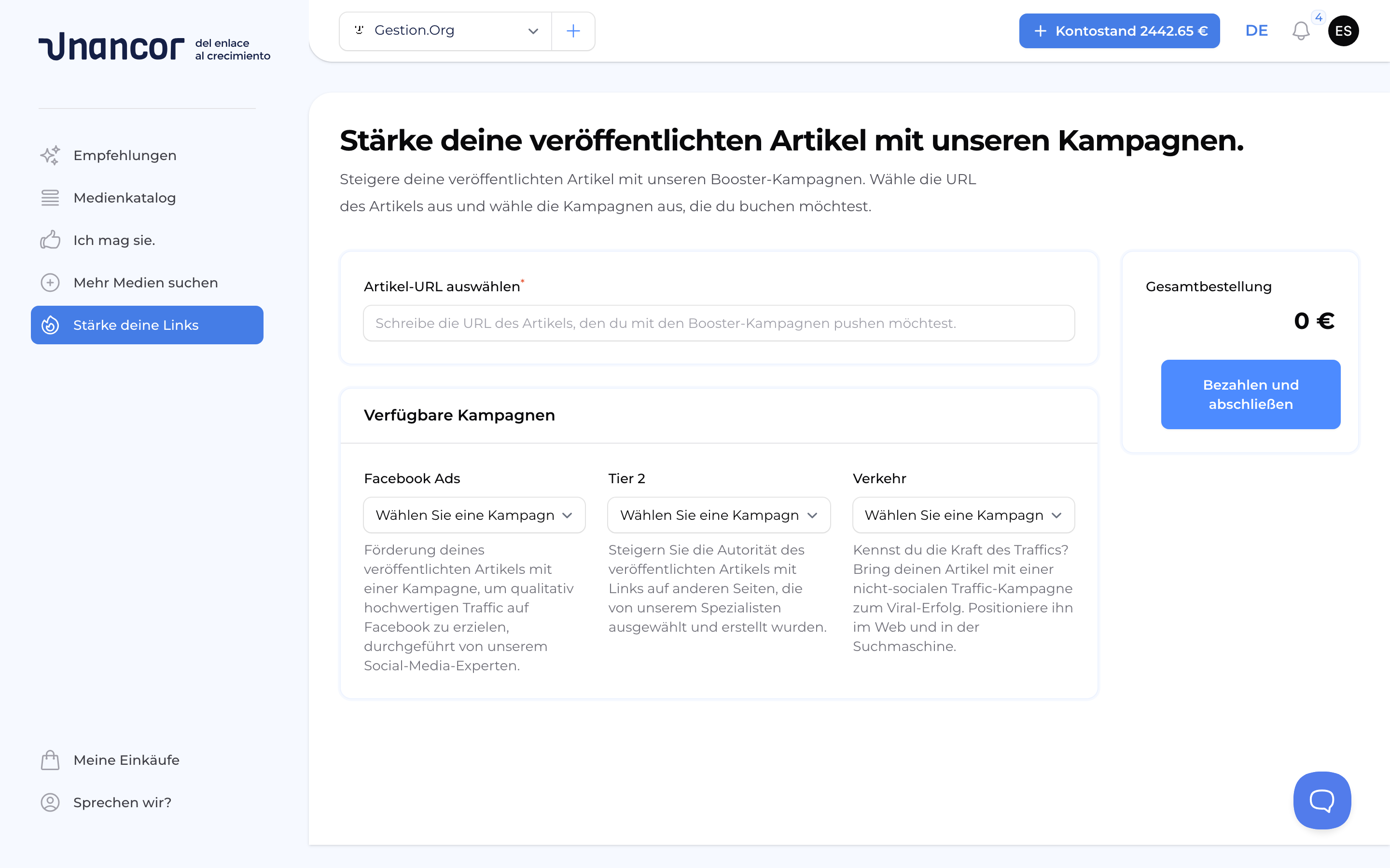 Verstärken Sie Ihren Link