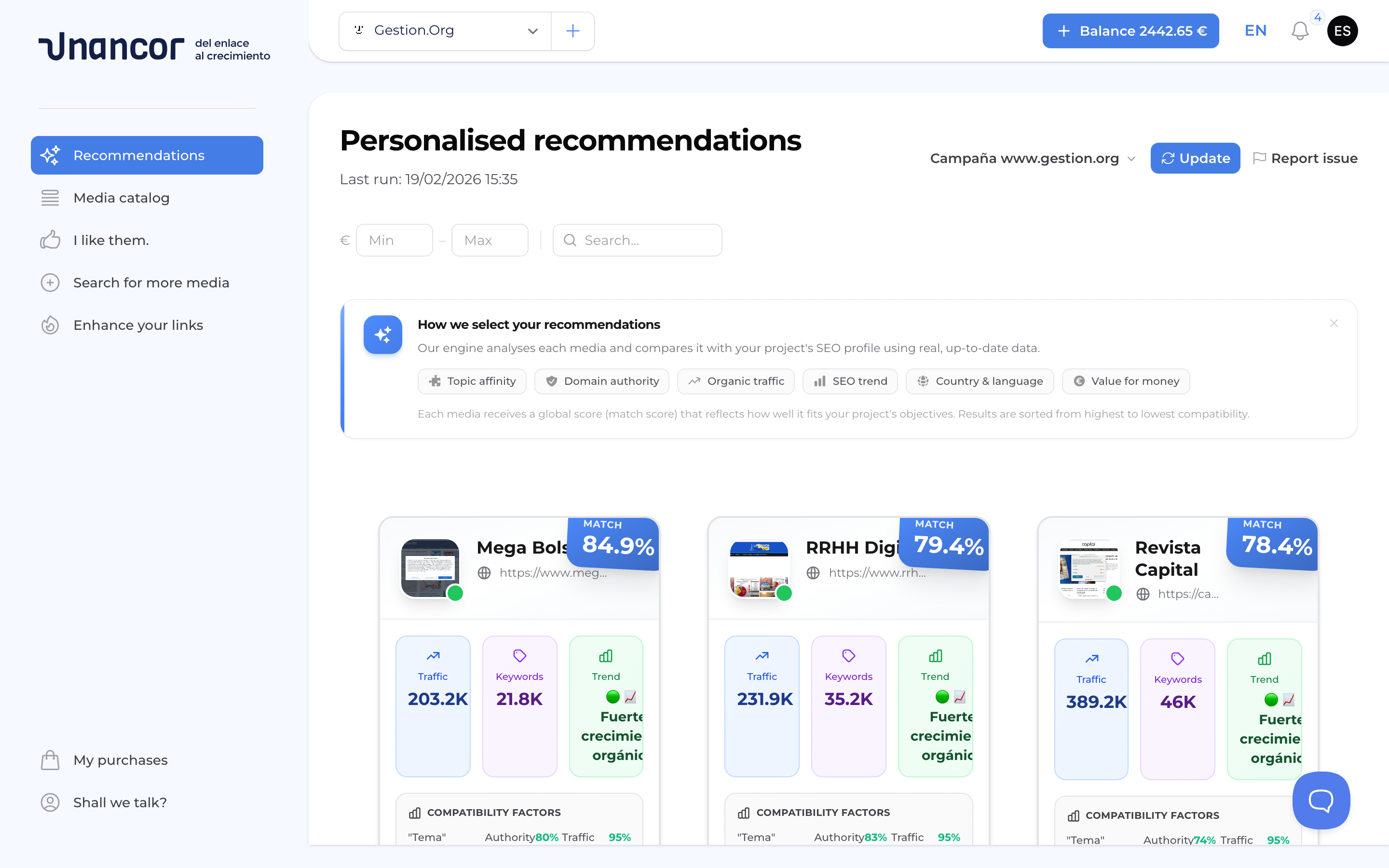 Personalized recommendations