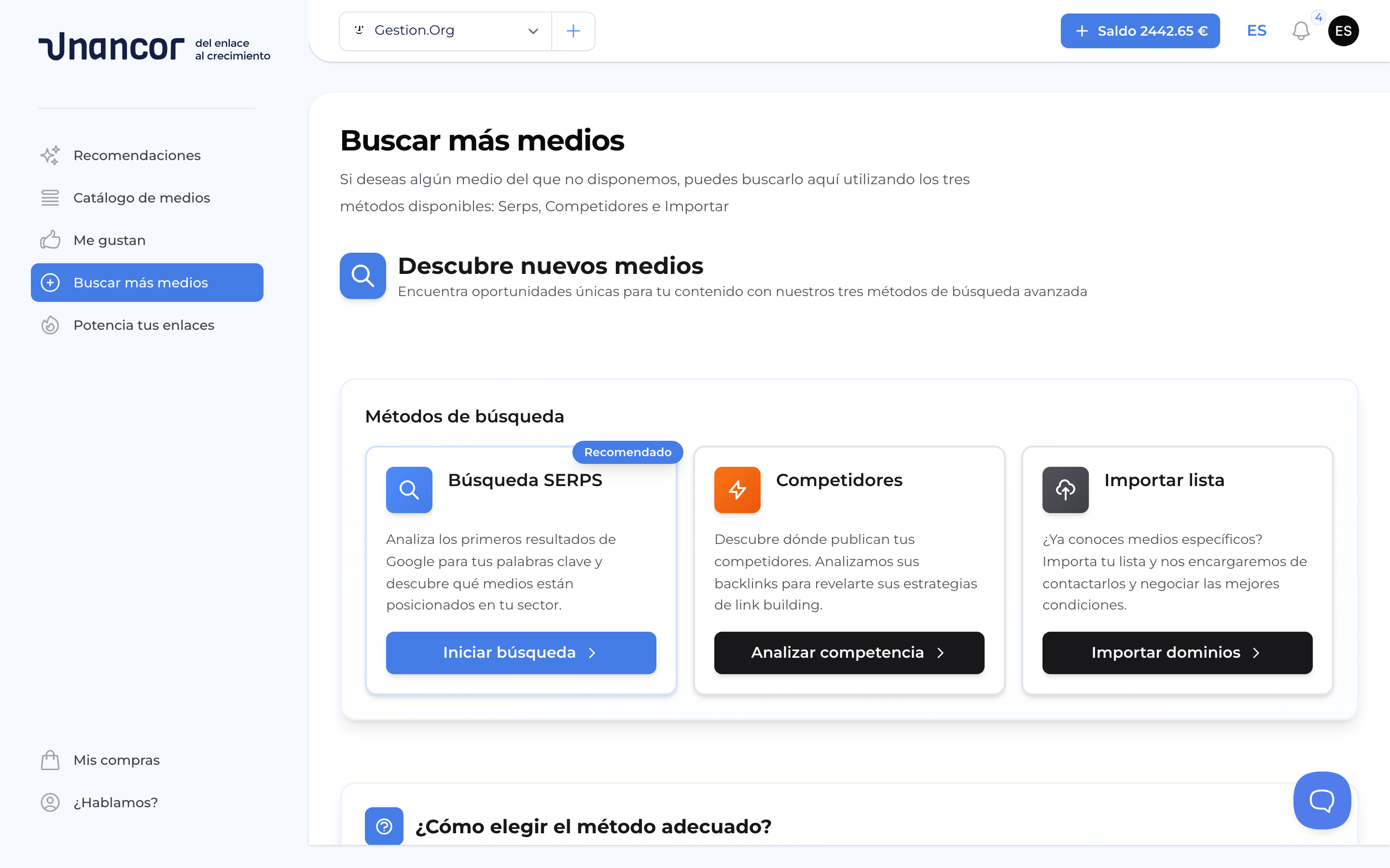 Discovery: busca medios fuera del catálogo