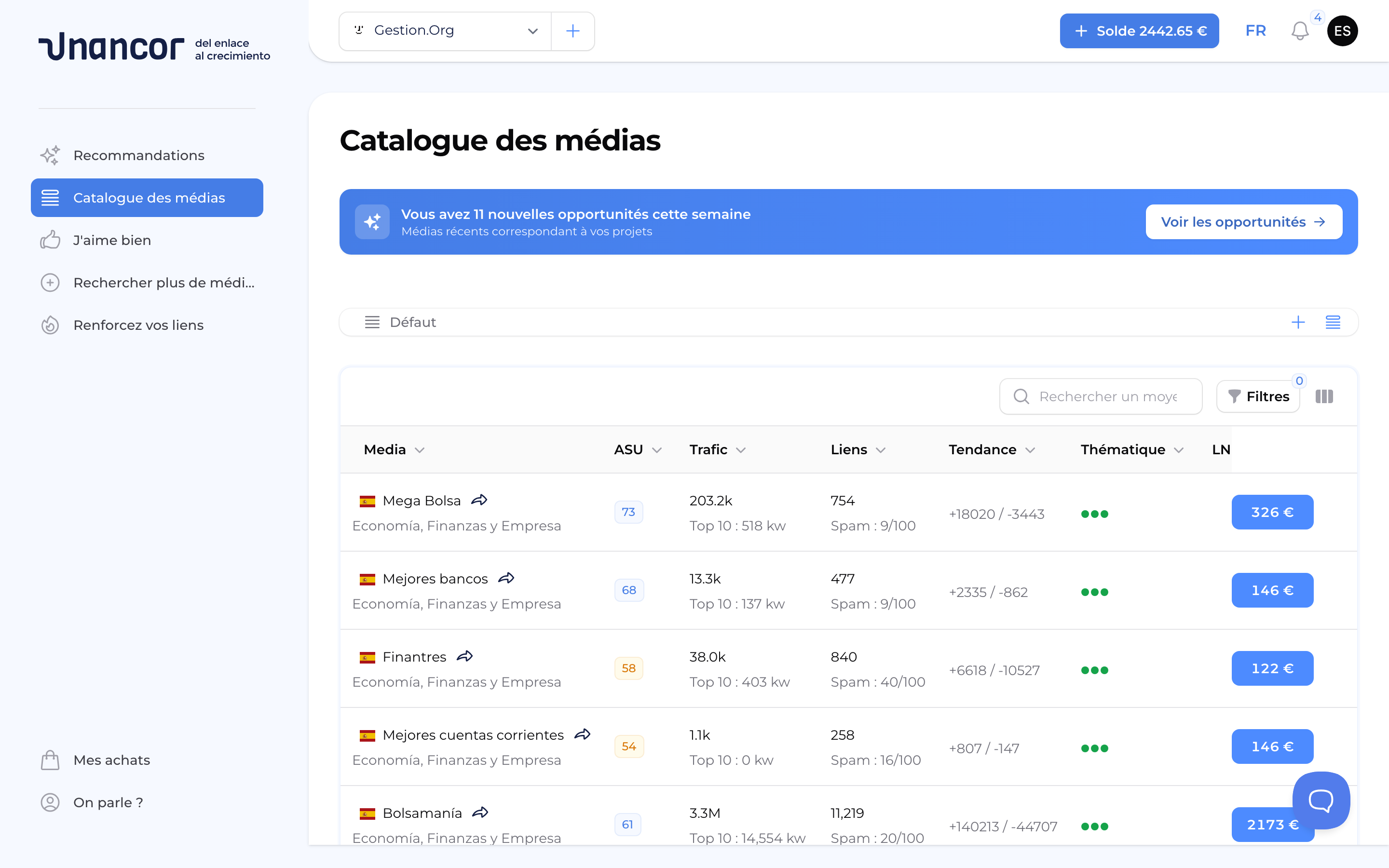 Explorez le catalogue de médias