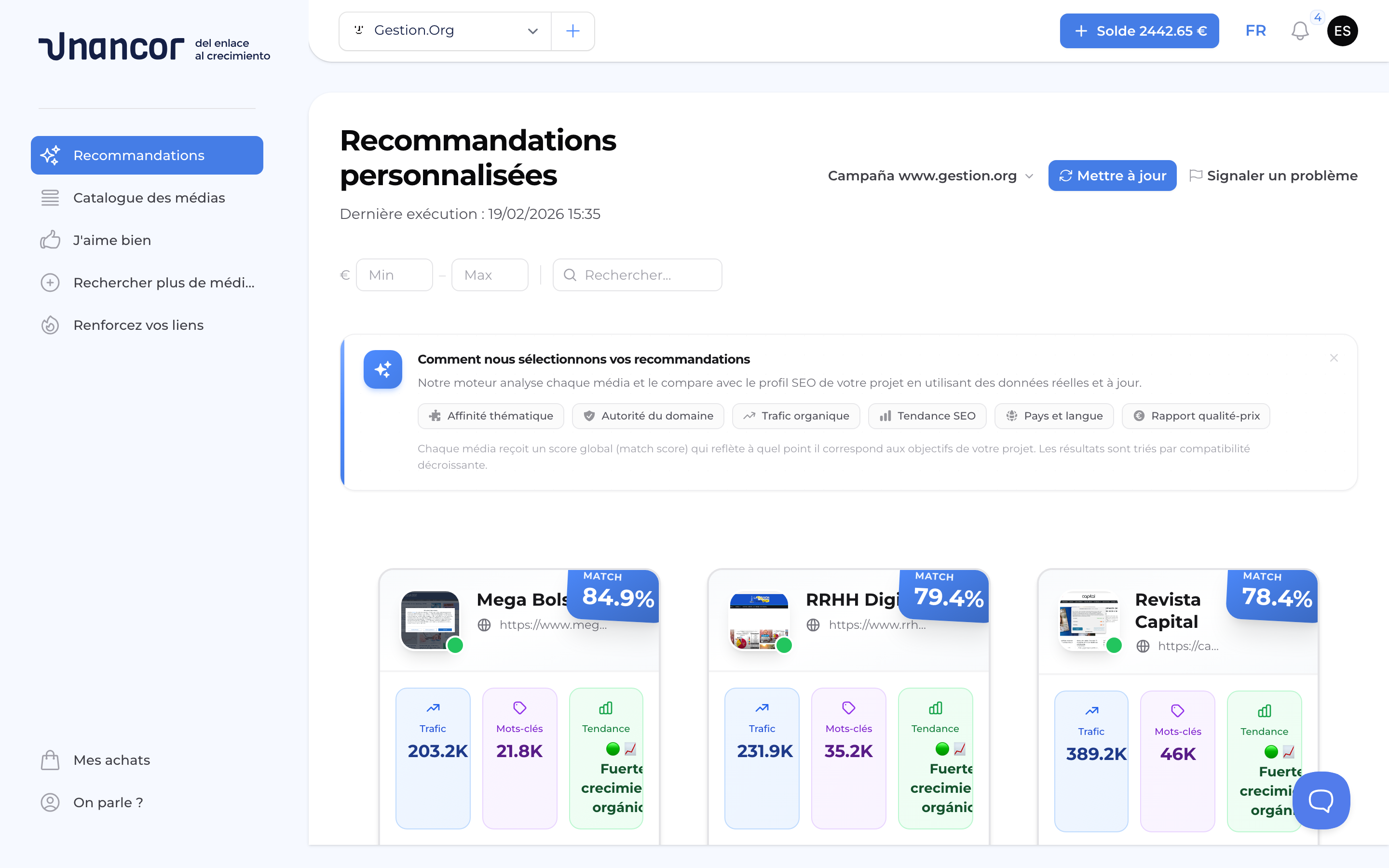 Recommandations personnalisées