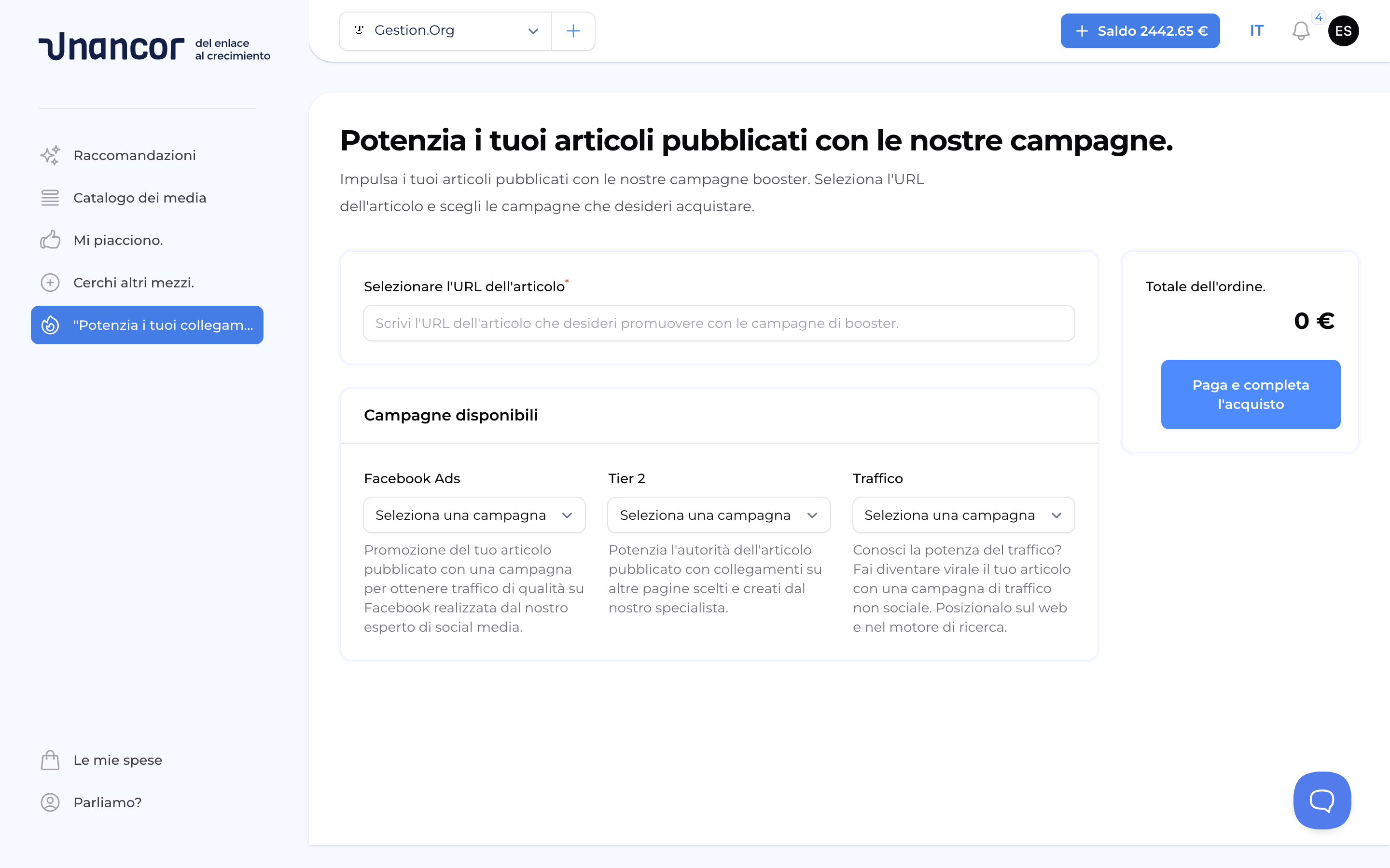 Potenzia il tuo link