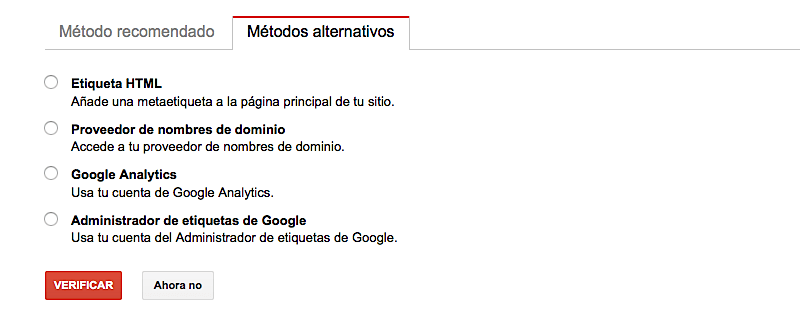 Verificación de web en Google Search Console