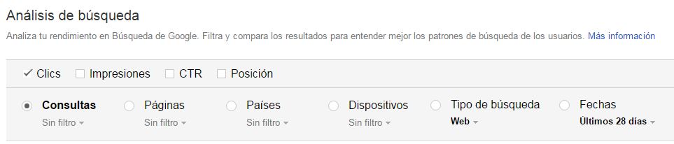 Análisis de búsqueda en Google Search Console