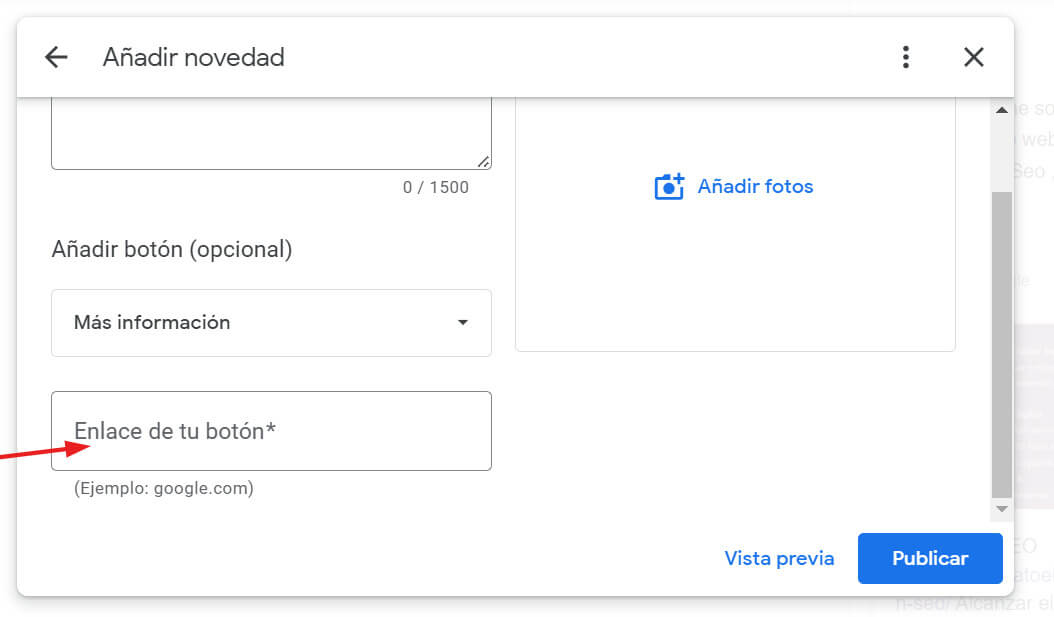 perfil de empresa de Google
