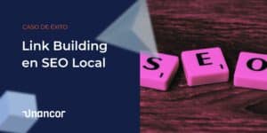 Portada del artículo de Link Building para SEO Local. A la izquierda te viene este título y a la derecha una imagen con unas piezas de scrabble que pone SEO.